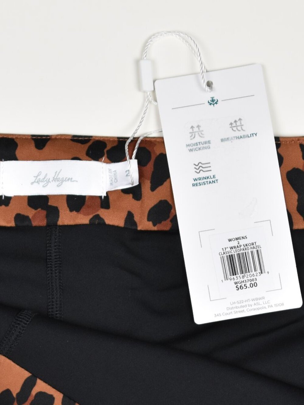 Lady Hagen 17" Wrap Skort Skirt Leopard NEW - 2 - Picture 6 of 7